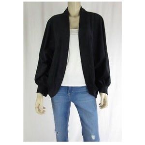 Max Studio | Black Open Cardigan | Velour Jacket